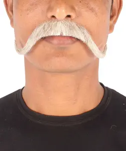 Men's Realistic Fake Human Facial Hair Mustache for Cosplay and Everyday Wear Flame-retardant Synthetic Fabric - Multicolor