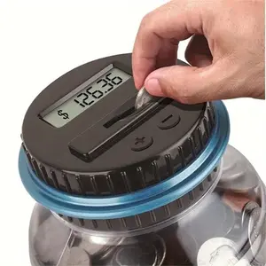 Automatic Counting with LCD Display, Durable ABS Resin Large Digital Coin Piggy Bank for Halloween Thanksgiving Christmas Gift Without Battery