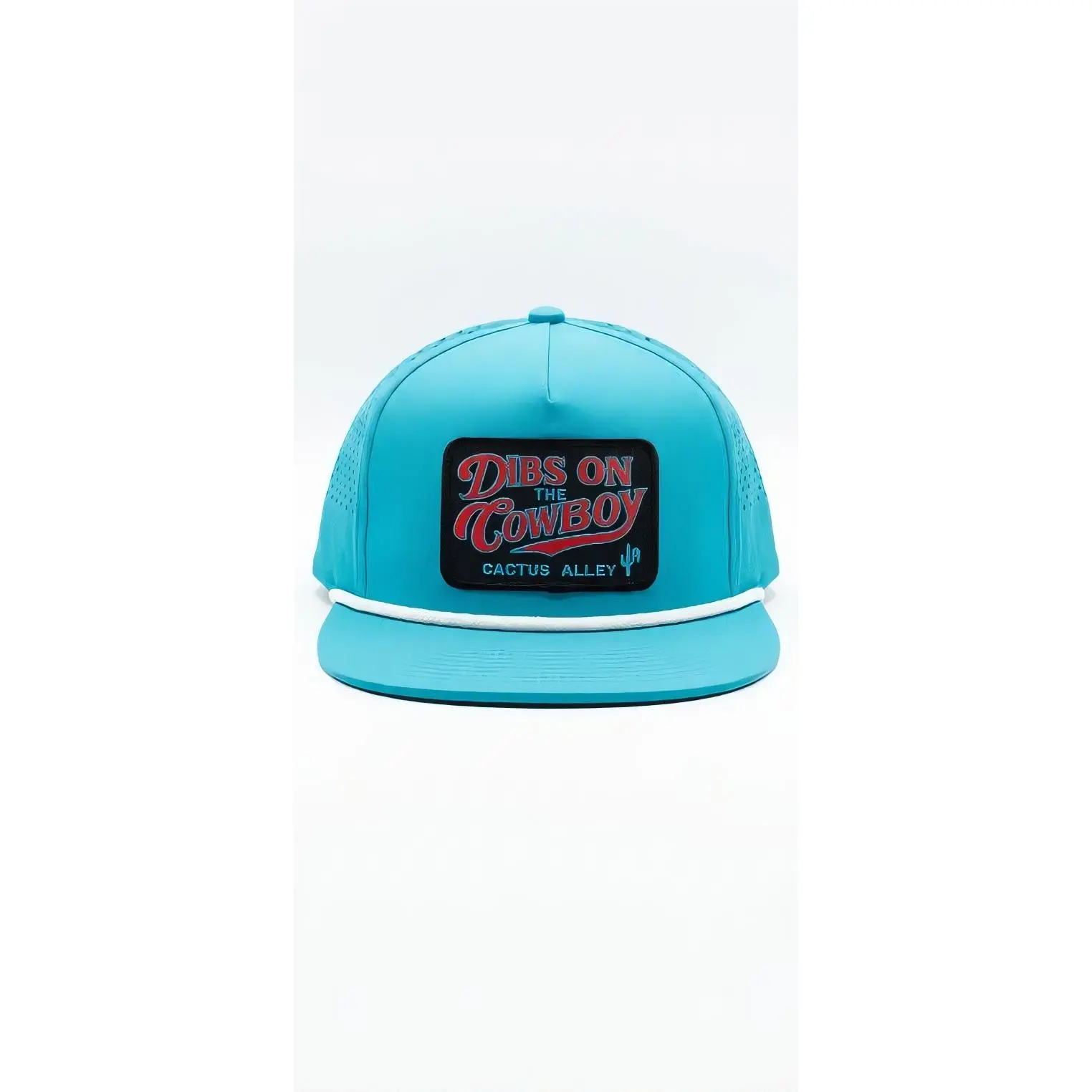 Cactus Alley Dibs On The Cowboy Cap - Turquoise with White Trim and Logo Patch