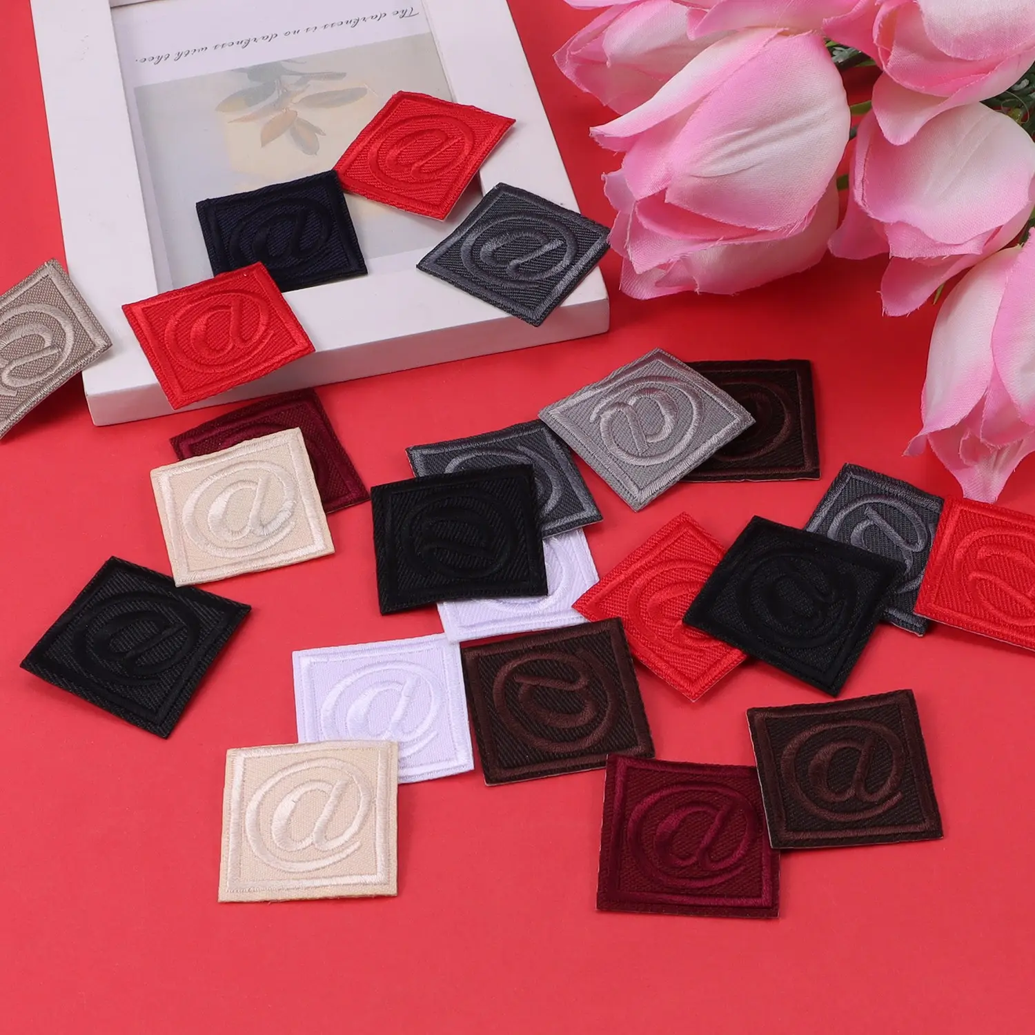 50pcs Random Mixed Color @ Symbol Fabric Patches, Sewable and Iron-On ...