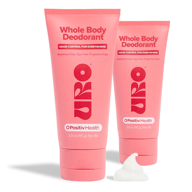 URO Whole Body Deodorant - 2 Tubes - Hypoallergenic, unscented, aluminum-free cream deodorant