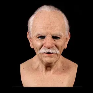 Old Man Mask Latex Halloween Cosplay Party Realistic Full Face Masks Headgear US Bald