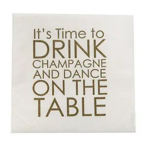 Mary Phillips Designs Drink Champagne Set of Cocktail Napkins