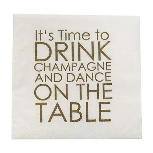 Mary Phillips Designs Drink Champagne Set of Cocktail Napkins