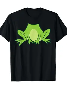 Cool Frog Costume Frog Animal Funny Frog Halloween Costume T-Shirt, Men's T-Shirt, 220g, travel outfit, artistic print, Christmas Eve, Thanksgiving, fade-resistant, for men, Halloween