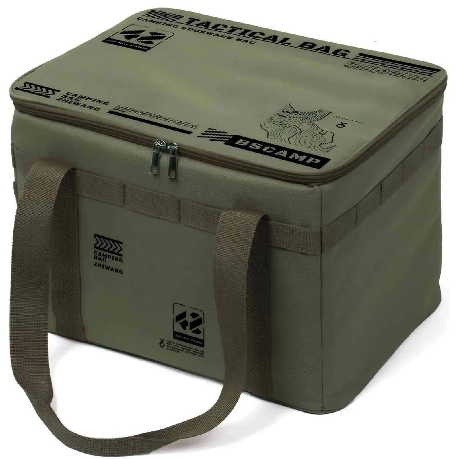 Tactical Camping Storage Bag 42L, Utility Tote Bag, 600D Oxford Fabric, Collapsible Camping Cookware Organizer, Trunk Organizer,Organizer Ideal for Travel, Outdoor Adventures Home Use and More