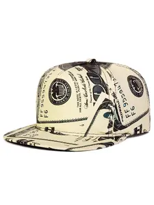 2026 New Fashionable Creative Flat Edge Hat Printed US Dollar Teeth Baseball Hat Adjustable Snapback Hat Street Personalized Hip Hop Hat Daily Commuting Decorative Hat Outdoor Leisure Sports Sunshade Hat Male Female Same Style Skateboarding Hat