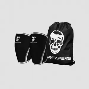 IPF APPROVED GYMREAPERS 7MM KNEE SLEEVES - BLACK/WHITE