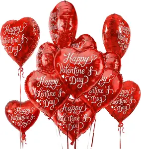 30pc Red Heart Foil Balloons Valentine's Day Party Pack
