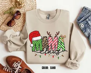 Mama Claus Sweatshirt, Christmas Sweatshirt, christmas Gift For Mama, Christmas Mama Sweatshirt