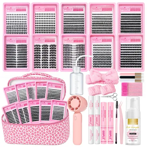 GOIPLE Complete DIY Lash Extension Kit | 100D Curl Lash Styles,8mm-16mm  Natural to Glam Looks, Bond & Seal, Remover, Cleanser & Full Lash Care System