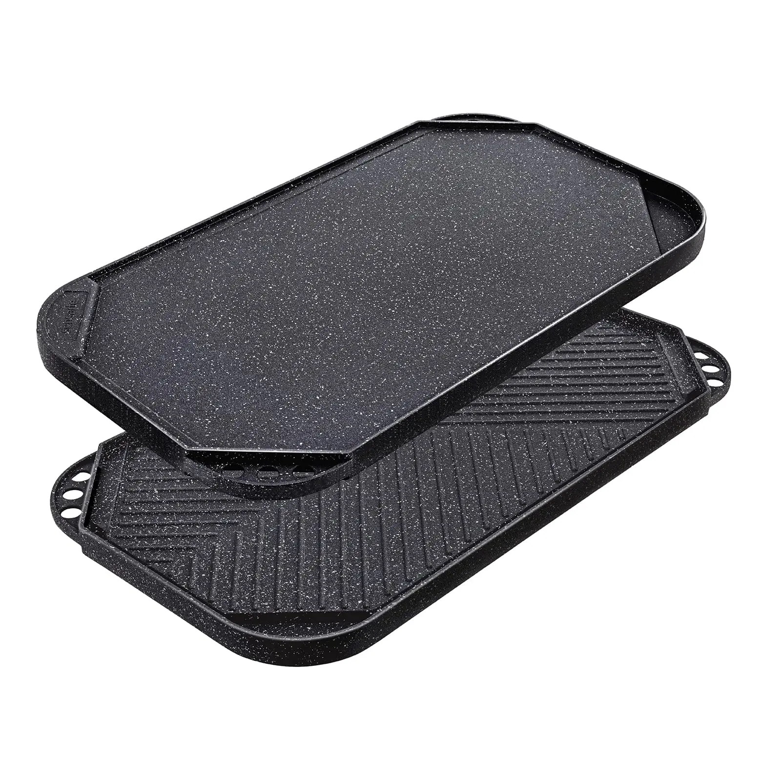 Nonstick Griddle Grill Pan  Pro-grid Reversible & Two Burner Cast Aluminum Portable For Indoor Stovetop Or Outdoor Camping Bbq 19.5" X 10.7"