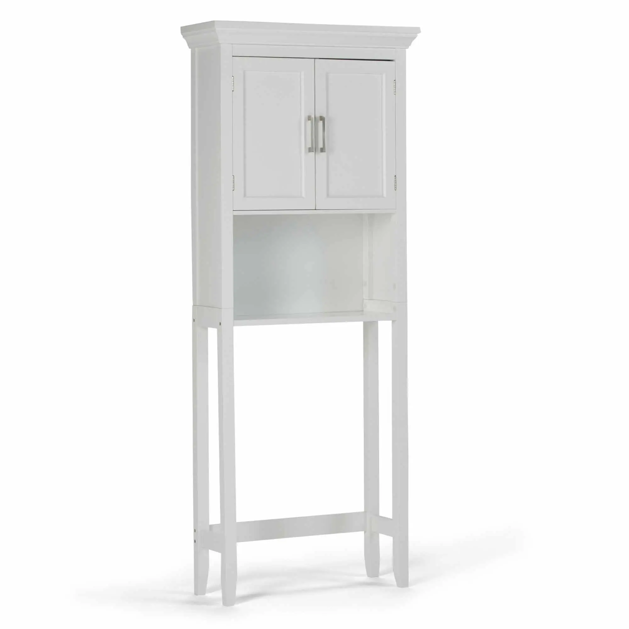 Avington Wood Shaker Space Saver Cabinet - 2-Tier Adjustable Hand-Finished Indoor Cupboard with NC Lacquer Coating & Open Lower Shelf, 10”d x 26.8”w x 67”h, 41.9 lbs
