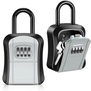 AMIR Key Lock Box for Outside, New Version 4-Digit Combination Lock Box, Lockbox for Keys, Wall Mounted Lock Box for Home, Realtors Spare Keys