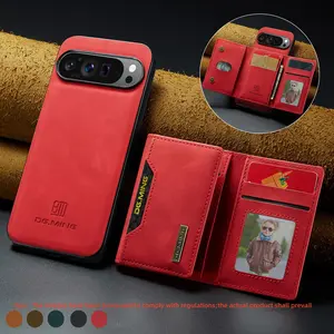 Two-In-One Detachable Magnetic Leather Wallet Case for Google Pixel 10 Pro Xl, Pixel 9/8 Pro, Pixel 10/9/8/7a, Solid Pattern