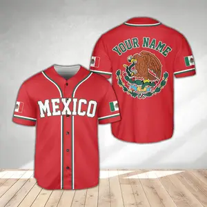 Personalized Mexico Baseball Jersey, Custom Name Mexico Flag Jersey, Eagle Jersey For Men Women  , Mexico Family Matching Jersey