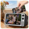 SEANCHEER WL863 Retro Acrylic Cellphone Screen Magnifier Stand - HD, 3D, Adjustable, Portable Folding Mobile Phone Mount, Landscape View, Relaxed Viewing, for Movies, Birthday Gift, Fits All Smartphones