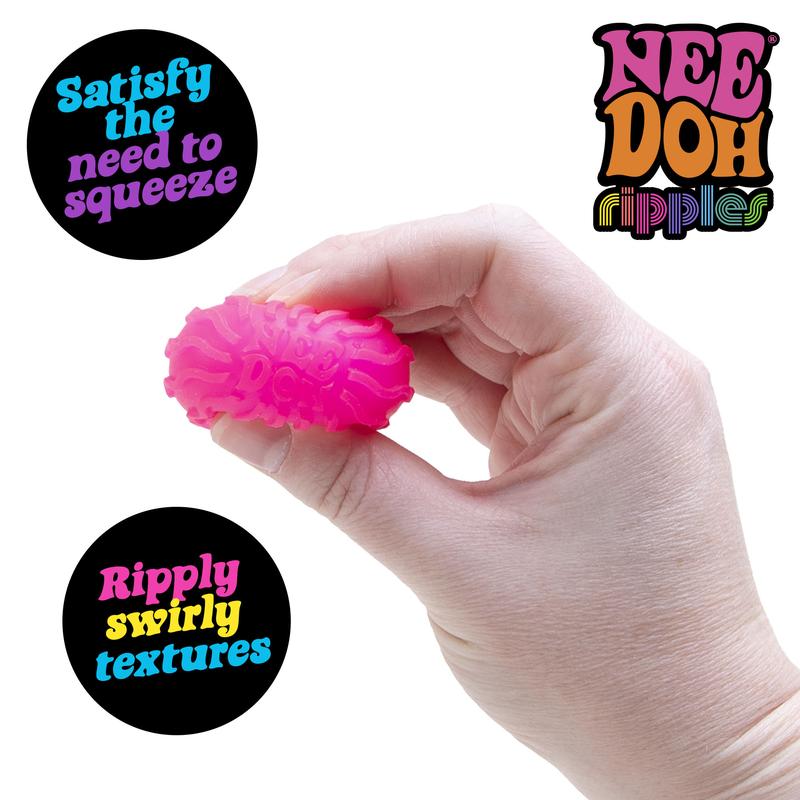 NeeDoh Teenie 10-Pack – 5 Styles of Squishies: Nice Ice Baby, Original, Swirl, Ripples, Glow, Colorful Sensory Fidget Toys for Ages 3+