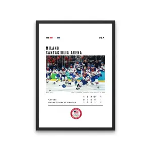 USA Hockey Gold Medal Poster, Milano Santagiulia Arena 2026 Wall Art Print, Team USA Championship Decor Gift