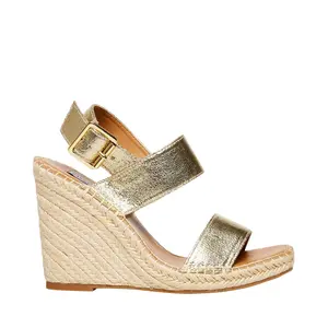 Steve Madden Uri Wedge Sandal Gold Leather  URI01S1-988 Women's