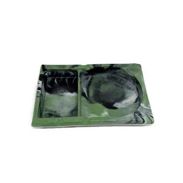 Green Marbled Concrete Section Ashtray