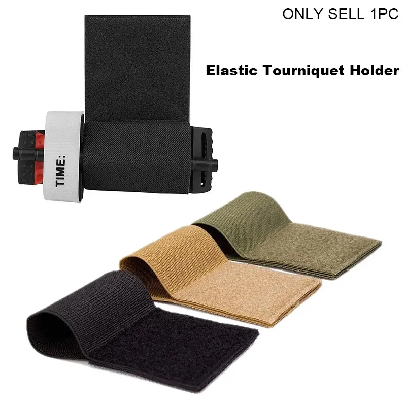 Elastic Tourniquet Holder with Hook & Loop, Tourniquet Retainer for MOLLE Mounting, Durable Polyester, Ideal for Outdoor Activities, Sports, and Emergency, Portable Emergency Equipment, Survival Supplies, Survival Gear and Supplies, Empty Bag Only