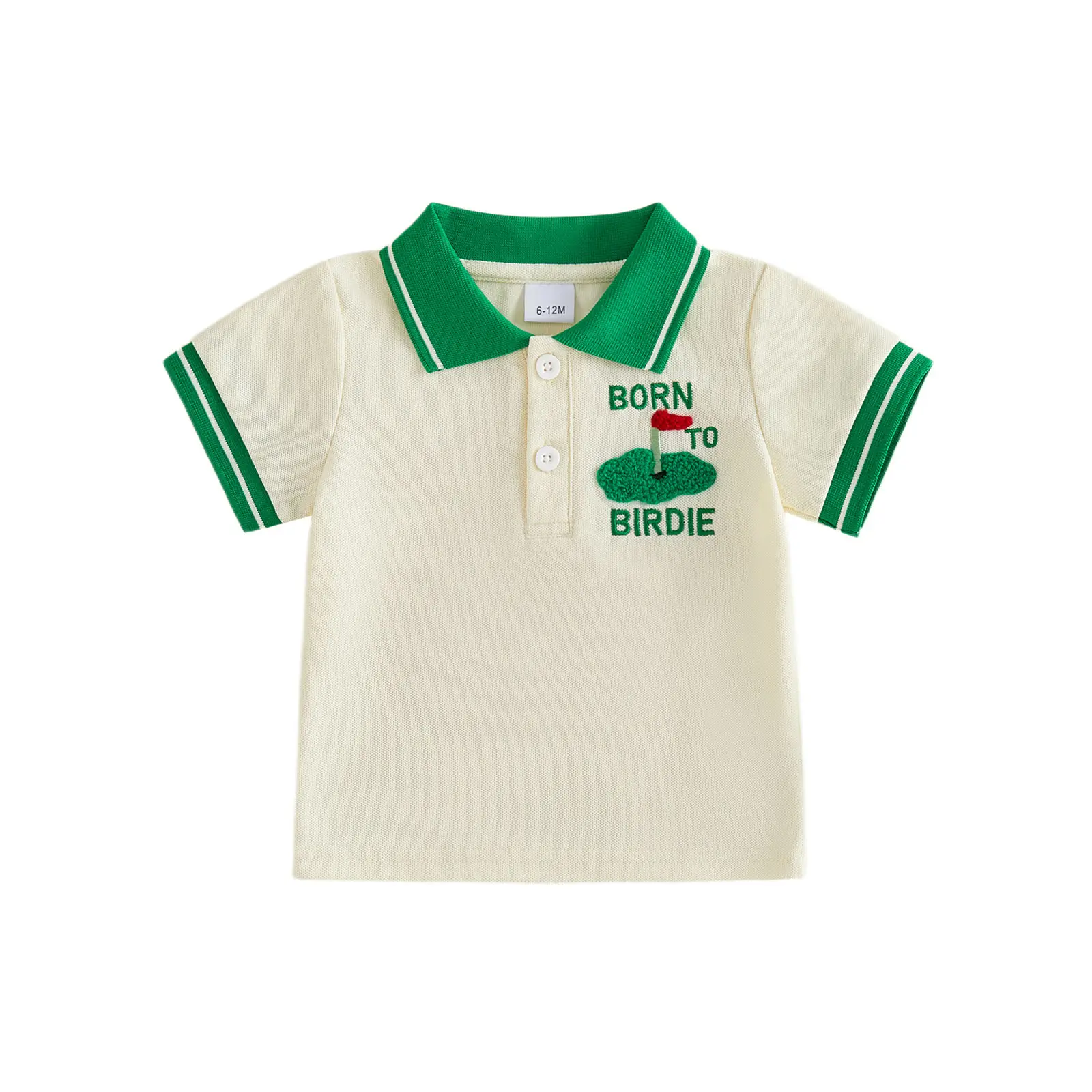 Meihuida Kids Toddler Baby Boy Golf Outfit Born to Birdie Button Down Collared Short Sleeve Polo Shirt Tops Summer Clothes