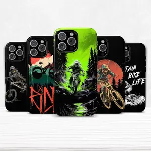 Mountain Biking-Themed Dual-Layer Phone Case — Compatible with iPhone 11–17 Pro Max/Plus Series and Samsung Galaxy S23– Series: Ultra-Protective Phone Cover