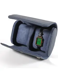 Fashion Casual Leather Watch Box Travel Portable Storage for 1-3 Mechanical Watches Dustproof Green Black Brown 1 Slot 2 Slots 3