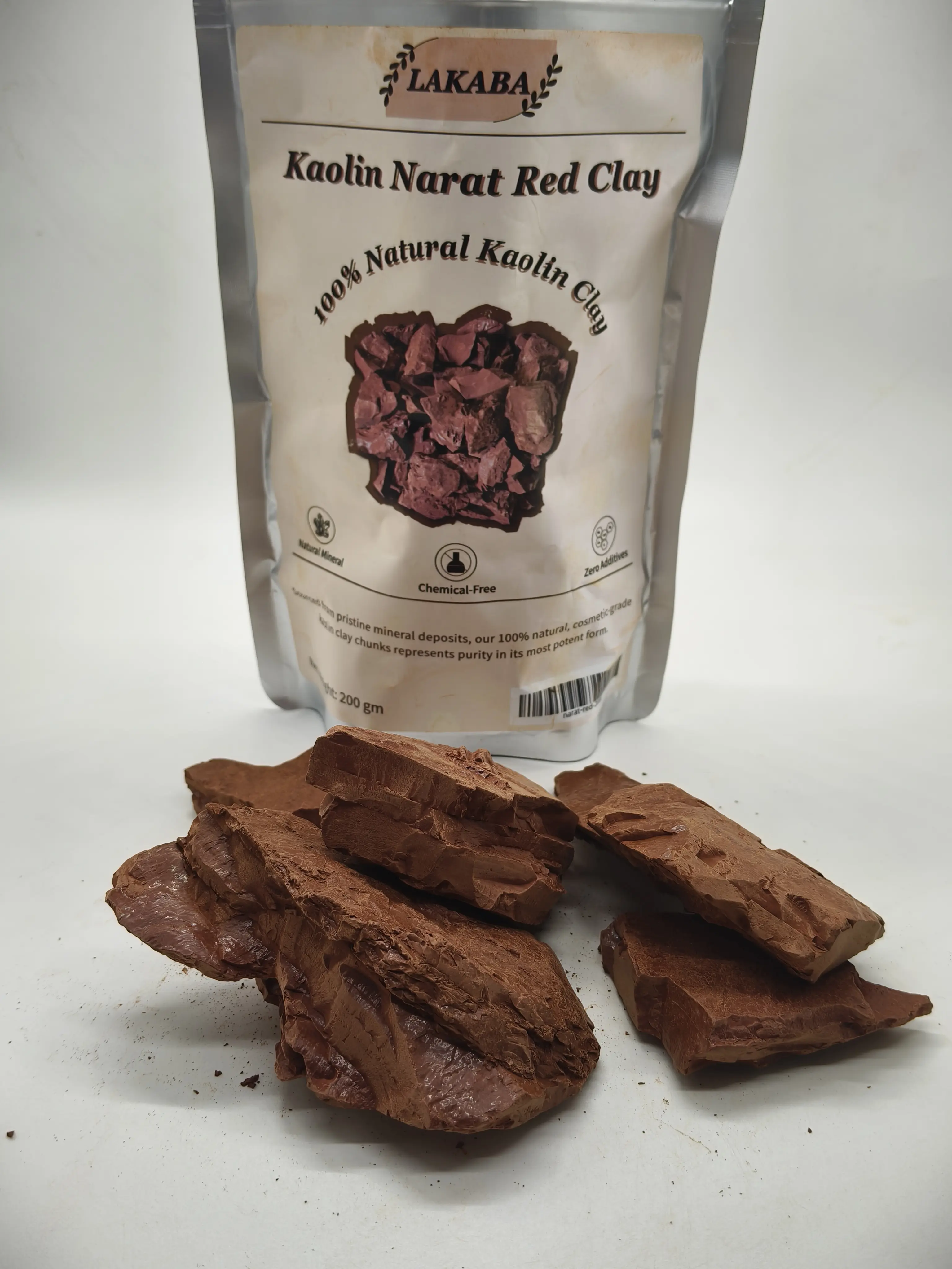 Narat Red Earth Clay Blocks, All‑Natural Raw Red Clay, Cosmetic‑Grade Quality, No Additives, Slight Sticky Texture（4oz）200g
