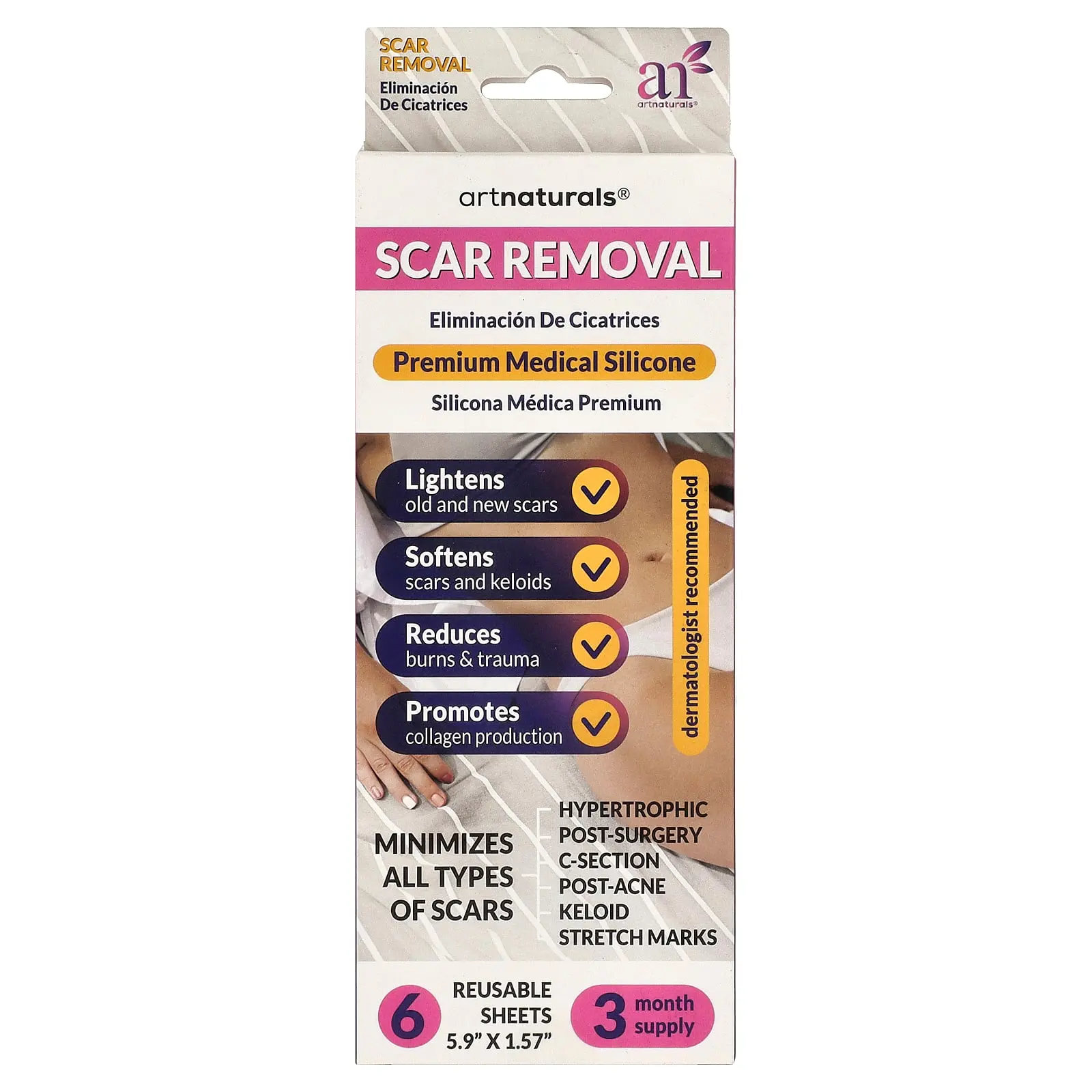 artnaturals Scar Removal, 6 Reusable Sheets artnaturals Scar Removal, 6 Reusable Sheets
