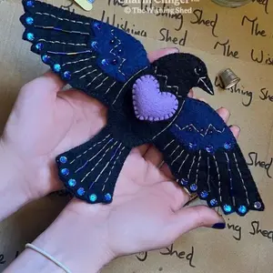 DIY Sewing Box Design Featuring Luna Raven Wish Rack, Unique Desktop Decoration Gift for Craft Enthusiasts, Perfect Handmade Present