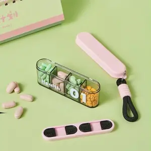 Small Pill Box,Pill Case,Pill Organizer,Travel Waterproof Portable Pocket Pill Box Medicine Organizer,Daily Pill Container for Purses Compact Travel Medicine Holder for Vitamins Medication Healthcare Aid Green Drops