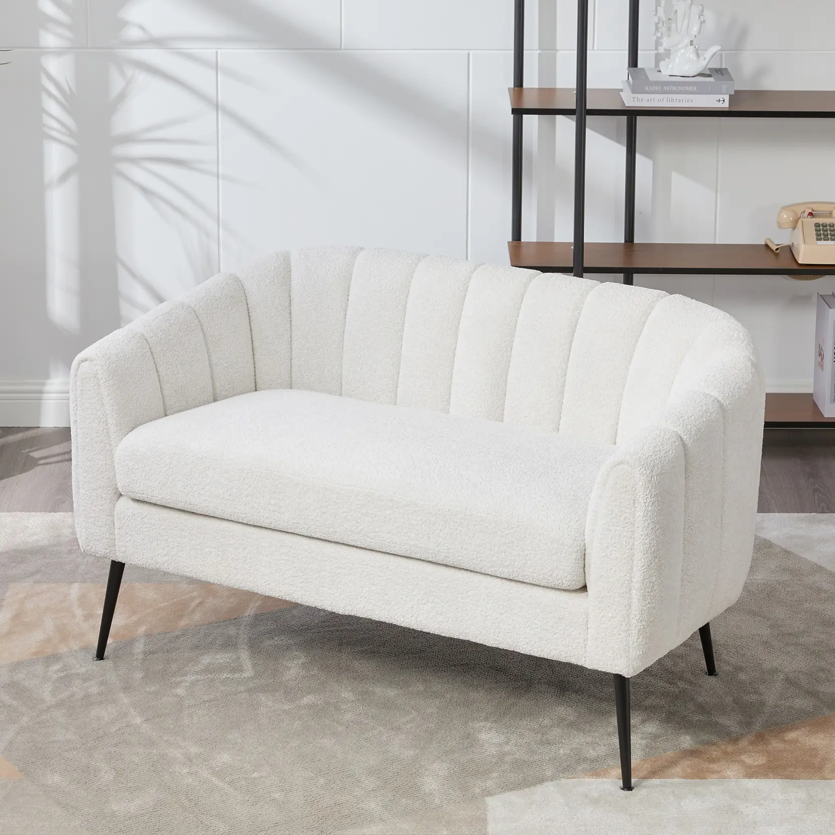 Eyisean 50.2" Retro Chenille 2-Seat Loveseat Settee - Indoor Furniture Fabric Sofa with Flower Back, High-Density Pad, Pocket Springs, Metal Legs, Comfy Upholstery for Small Space Living Room/Bedroom