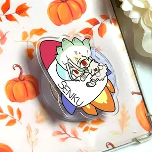 Cute Chibi Senku x Gen Dr Stone Acrylic Magnetic Phone Grip, Aesthetic Japan Anime Magsafe Phone Holder, Durable Pop Socket Phone Accessories