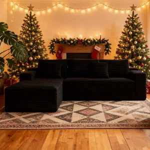 【Mother's Day Gift】UTUHMWM 104" Oversized Modular Cloud Sectional Sofa Set , L haped Boneless Couch High-Density Foam Plush Corduroy Deep Seat Sofa Bed for Living Room Bedroom, No Assembly Required