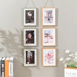 Vertical 3-Panel Photo Frame Set, Foldable Wall-Mounted 4x6 Inch Picture Frames, Multiple Photo Displays, Home Bedroom Living Room Decorative Display Frame Decoration