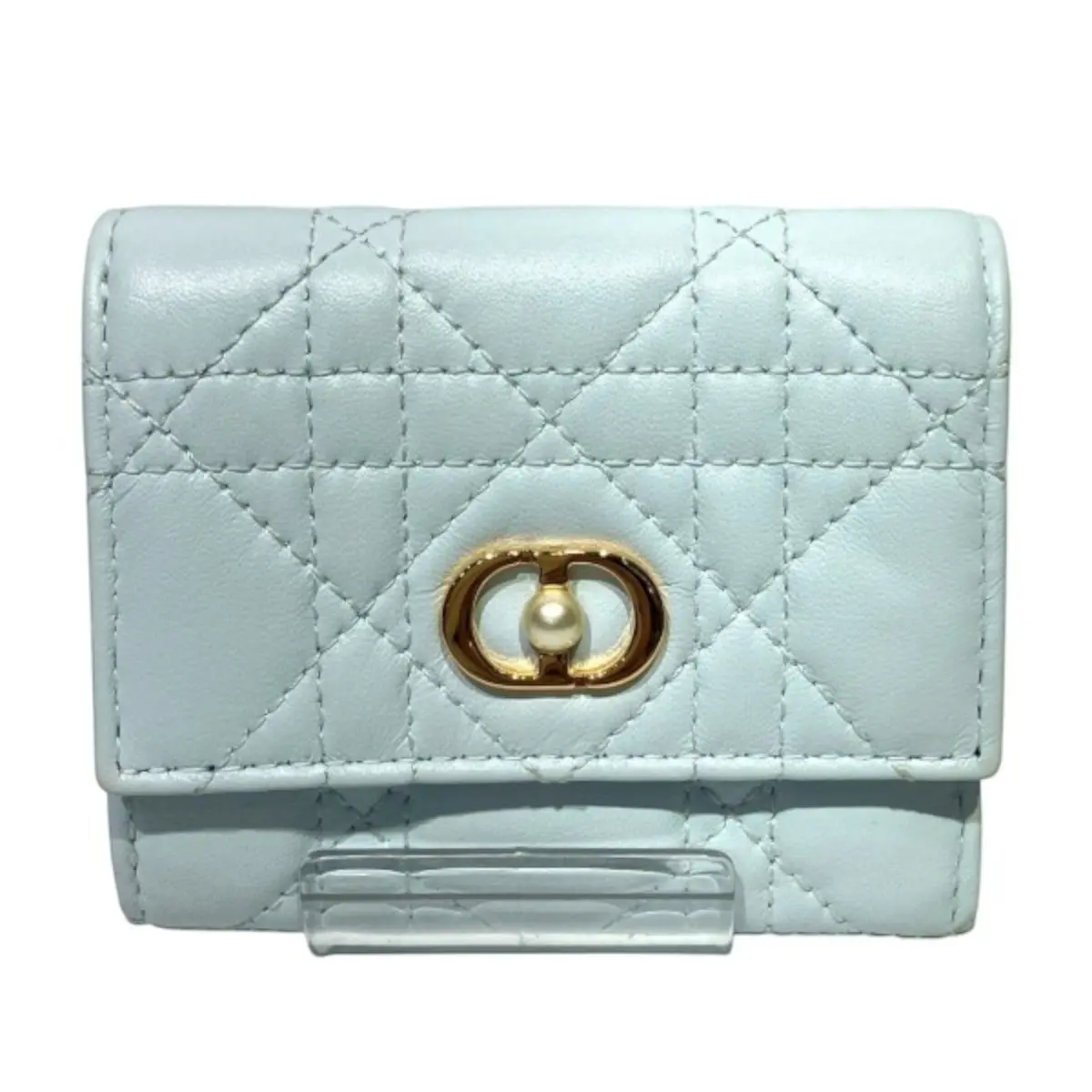 Pre-owned Dior Lambskin Small Leather Goods Trifold Wallet
