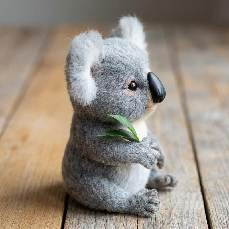 1Set Animal Needle Felting Kit, Felting kits for Beginners adult with Step-by-Step Tutorials, Springer Dog/Koala/Koala DIY Felting Kit, Cute Funny Home Decorative Ornaments, Birthday Valentine's Day and Christmas Gifts