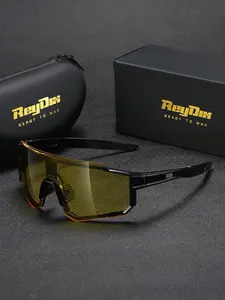 1 Piece Reydix Unisex Shield Half Frame Sunglasses Trendy Casual Sunglasses Bold color clashes declaring your edge UV400