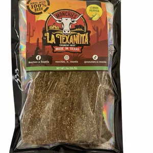 Monchies La Texanita Crunchy Beef Lemon Pepper flavor 2oz - 100% Beef Snack