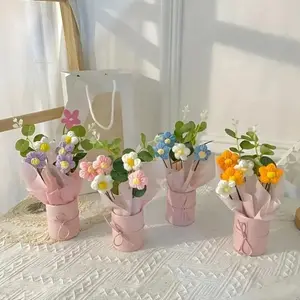 Crochet Flower Bouquet with Gift Box – Handmade Knitted Flower Gift for Birthdays & Special Occasions