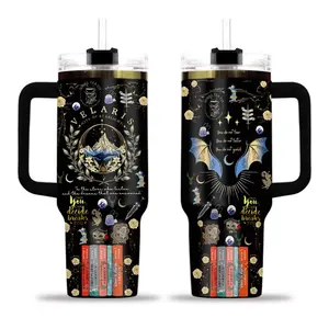 Velaris City of Starlight 40oz Insulated Tumbler With Handle, Night Court Fantasy Cup, Bookish Gift for Romance Fans