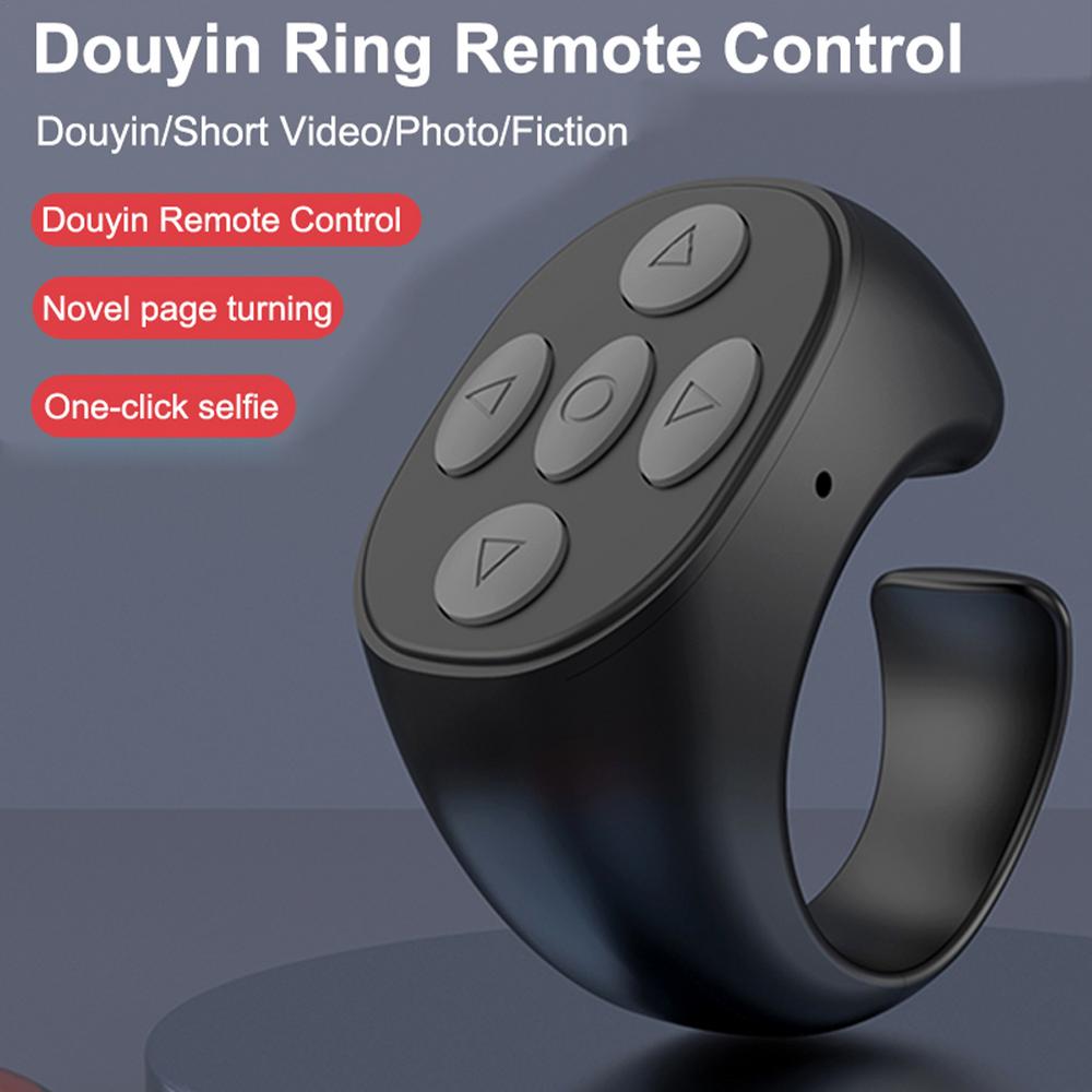 Wireless Bluetooth Remote Control Button for Tik-Tok Ring, Fingertip Page Turner for IOS/Android Smartphone Selfie Remote Control