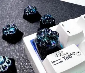 Handmade Resin Cat Paw Artisan Keycap | 3D Kitty Toe Bean Keycaps for Mechanical Keyboard | Kawaii Gaming Desk Setup Accessories
