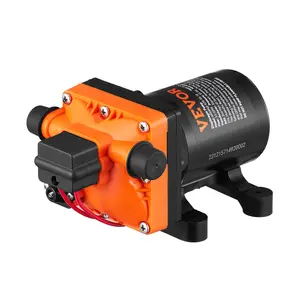 Water Diaphragm Pump, 12V DC, 3.5 GPM Flow, 55 PSI Rated Pressure (40-80 PSI Adjustable), 1/2" MNPT Self Priming Sprayer Pump with Pressure Switch for RV Camper Marine Boat Lawn, FCC Certified