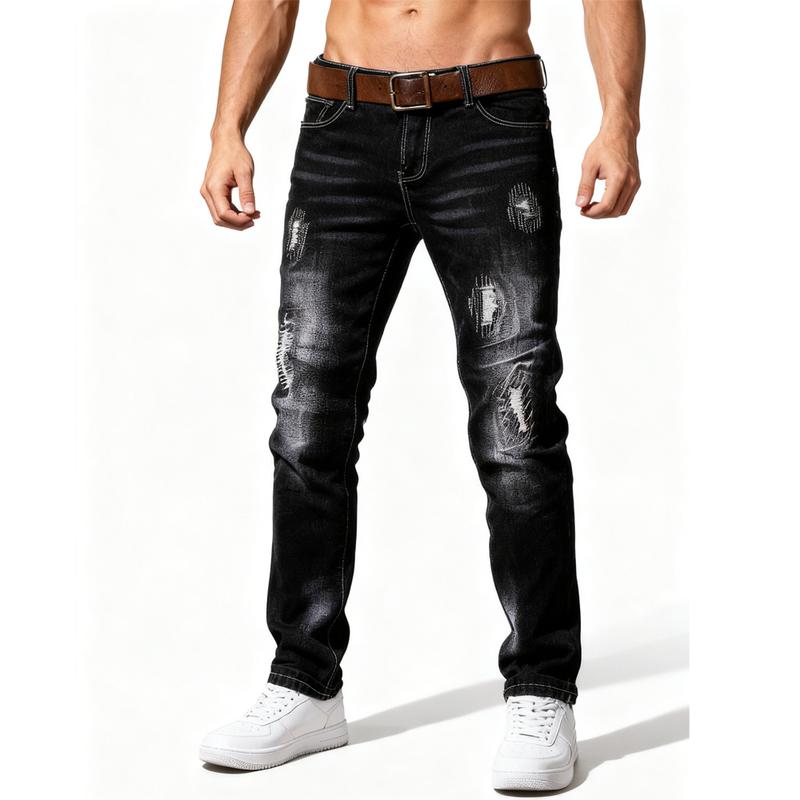 Men's slim-fit jeans - elasticated for comfort and easy daily wear - versatile long pants