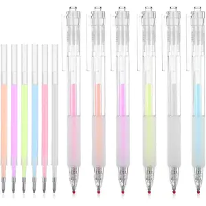 12Pcs Quick Dry Glue Pen Ballpoint Roller Glue Pen, Apply Glues Like Writing Easy Precise Control Fine Tip Tacky Pens Classroom Supplies for Crafting Scrapbook Card Making Foil Calligraphy Artist