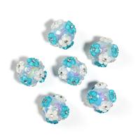 B60 JPM1039025 25PCS flower beads Blue