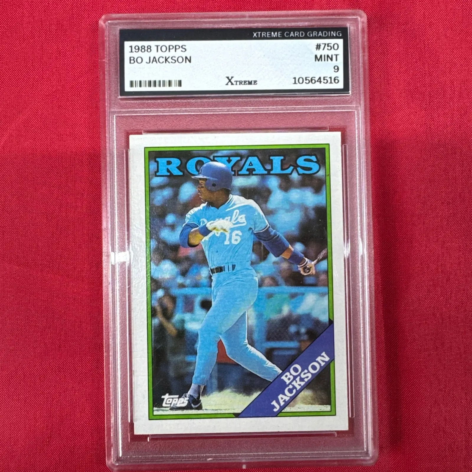 1988 Topps Baseball - Bo Jackson - #750 Xtreme Gem Mint 10 Certified Authentic - Royals - Graded Slab